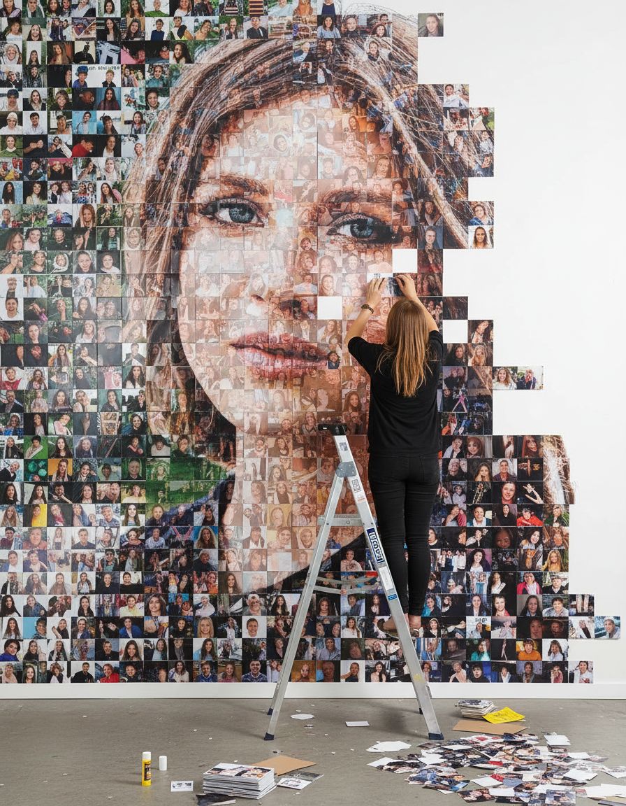 Animation Photomosaic Wall avec Waiwall.app